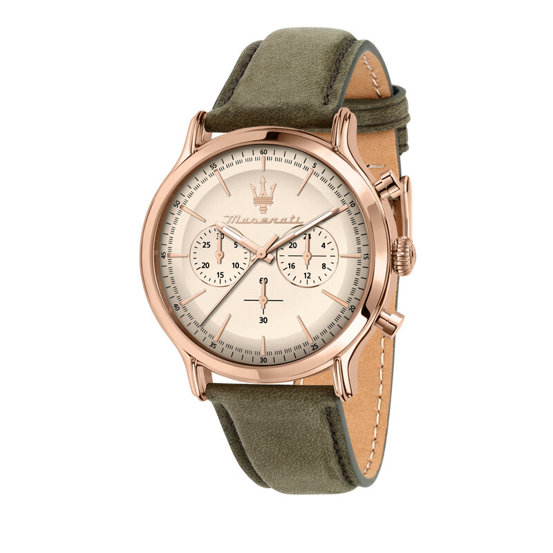 Maserati Maserati R8871633007 Epoca chronograaf (rosé goud/beige/olijfgroen) 42 mm heren horloge