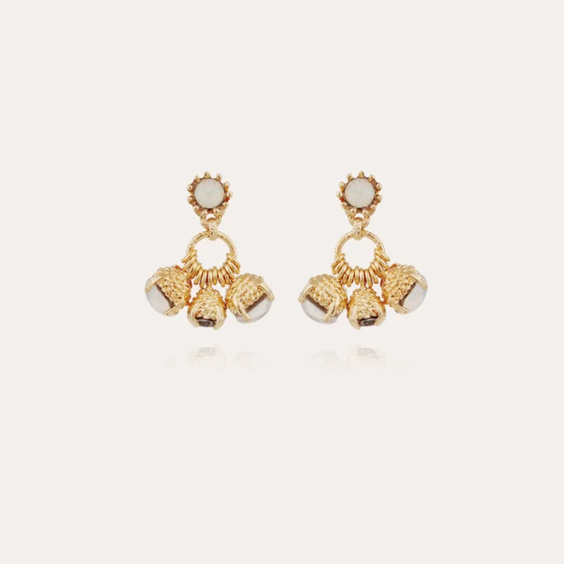 Gas Bijoux Jewelry Gas Bijoux oorbellen 566588 Earrings Lucce Maranzana stone gold 3,5 - 2,5 CM