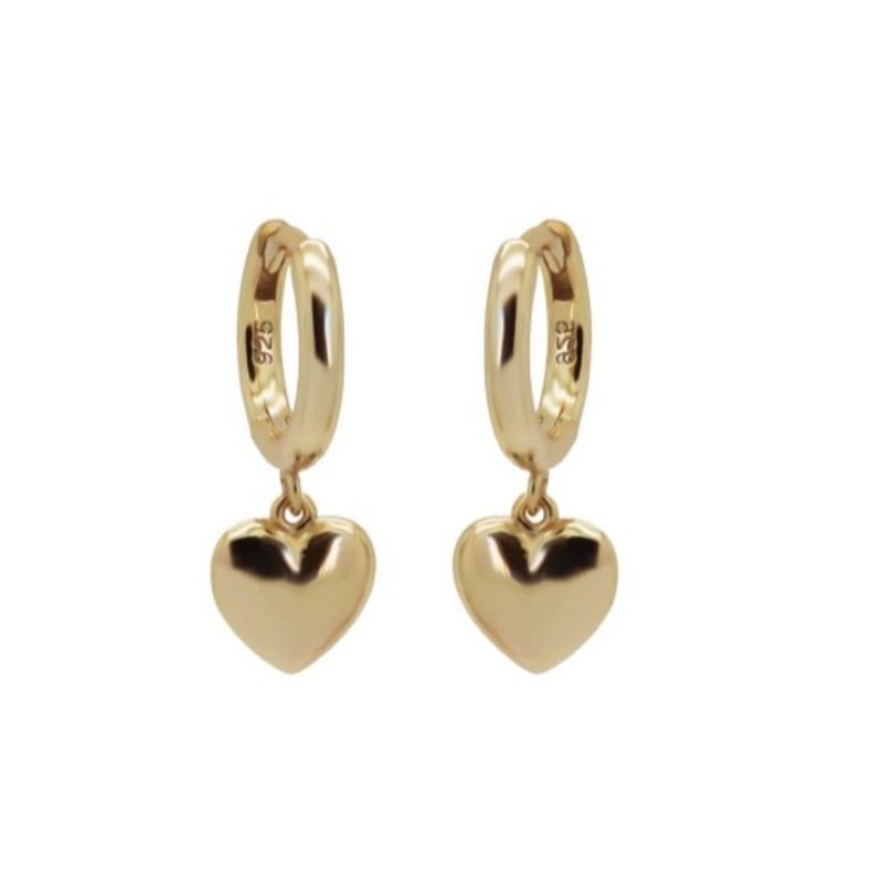 Karma Karma Jewelry oorbellen A95 Hinged hoops lovely hearts gold plated