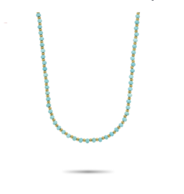 Rebel & Rose Rebel & Rose ketting RR-NL047-G Necklace Mix Turquoise gold 4 mm