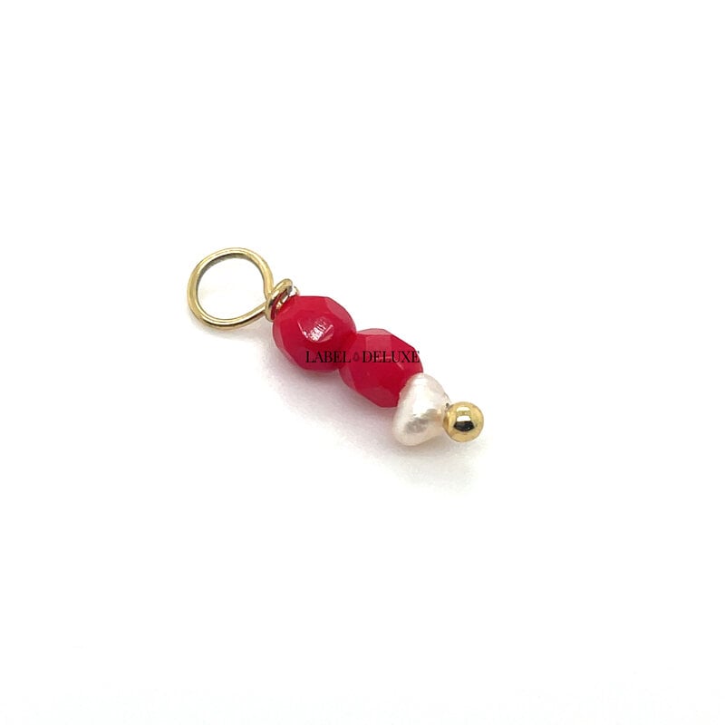 Deluxe hanger Mbbred01 charm pearl red gold