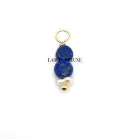 Label Deluxe Bijoux Deluxe hanger Mbblapiz01 charm pearl blue lapis lazuli goud
