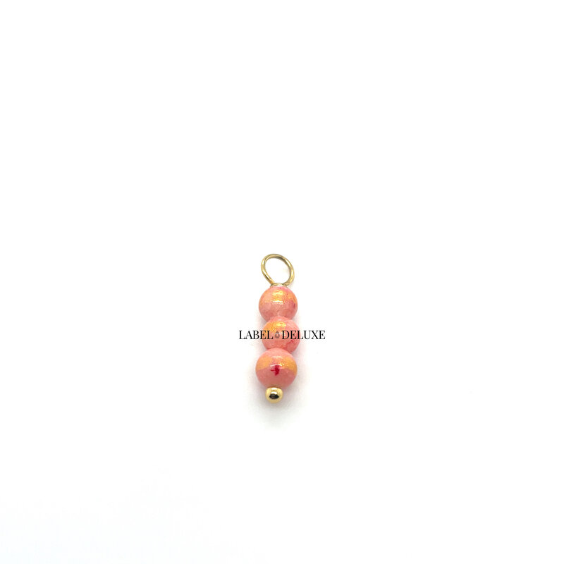 Label Deluxe Bijoux Deluxe hanger mbb70453  charm natuursteen pink gold