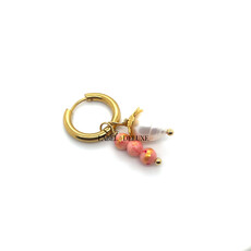Label Deluxe Bijoux Deluxe hanger mbb70453  charm natuursteen pink gold
