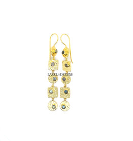 Label Deluxe Collection Label Deluxe oorbellen LDLGO2065LAD Cinta earrings Labradoriet 18k gold filled 6,5 cm