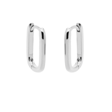 Karma Jewelry Karma Jewelry oorbellen H178S earrings plain hinged hoops smooth square 925 silver 15 MM