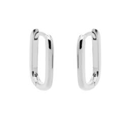 Karma Jewelry Karma Jewelry oorbellen H178S earrings plain hinged hoops smooth square 925 silver 15 MM