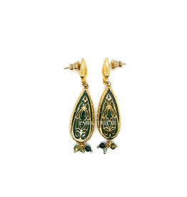 Gas Bijoux Jewelry Gas Bijoux oorbellen 578665 Serti Goutte amazonite gold 5 CM