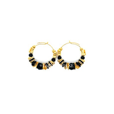 Gas Bijoux Jewelry Gas Bijoux oorbellen 475136 Aloha hoop earrings mini black gold - D 3,2 cm W 0,5 cm