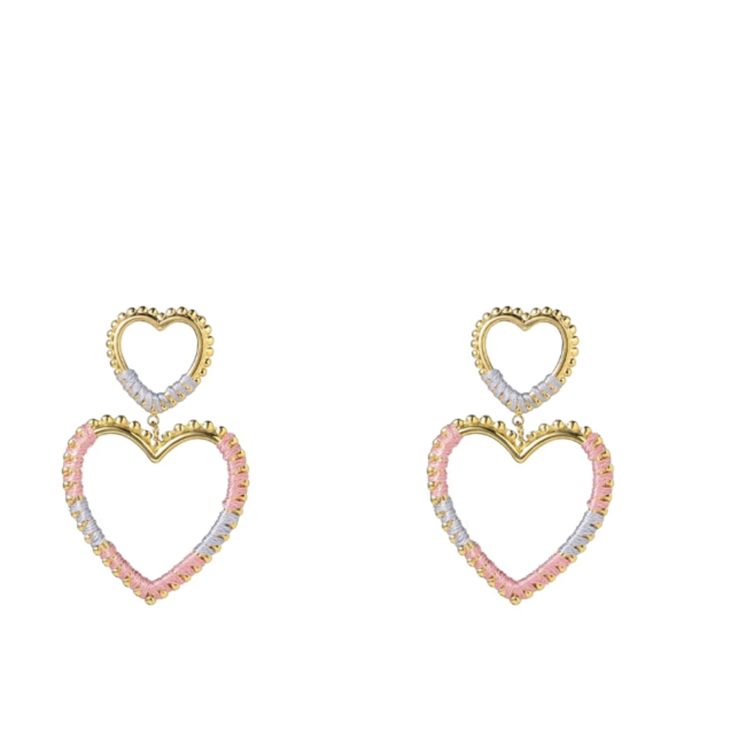 Day & Eve by Go Dutch Day & Eve oorbellen E4252-1 earrings double heart gold