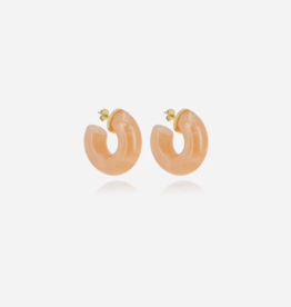 Zag Bijoux Zag Bijoux oorbellen SEC23382-01NUD Marble earrings Nude gold 30 MM