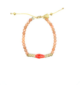 Zag Bijoux Zag Bijoux armband SBF23199-01NUD Coledo bracelet peach moonstone Adjustable