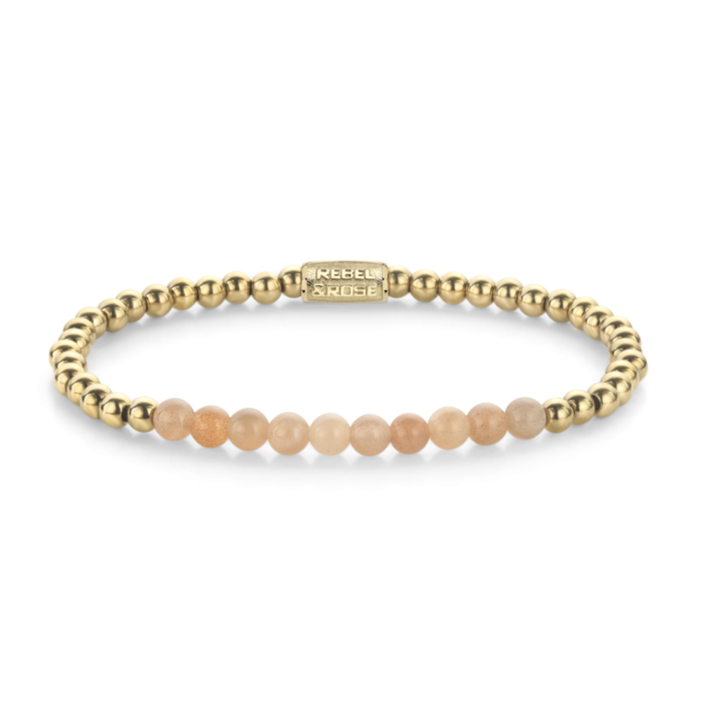 Rebel & Rose Rebel & Rose armband RR-40139-G-S Sunstone meets Yellow gold - 4 mm