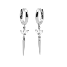 Karma Jewelry Karma Jewelry oorbellen H328S earrings hinged hoops Belladona 925 silver 30 MM