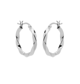 Karma Jewelry Karma Jewelry oorbellen H398S earrings plain hoops Rosa 925 silver 24 MM