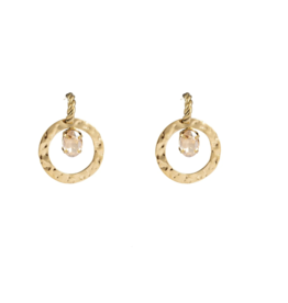 Day & Eve by Go Dutch Day & Eve oorbellen E3942-2 Stone earrings gold champagne