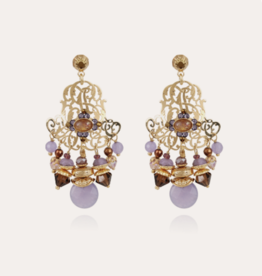 Gas Bijoux Jewelry Gas Bijoux oorbellen Charlie earrings purple Amethist gold
