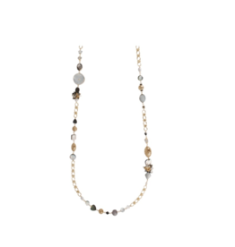Gas Bijoux Jewelry Gas Bijoux ketting 496144 sautoir Victorien long necklace black pearl gold