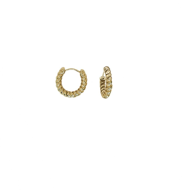 Bauer Basics Bauer Basics oorbellen gedraaid goud edelstaal 1,8 cm / 4 mm
