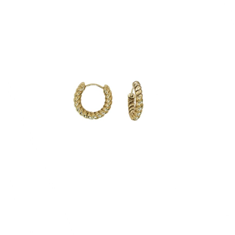 Bauer Basics Bauer Basics oorbellen gedraaid goud edelstaal 1,8 cm / 4 mm