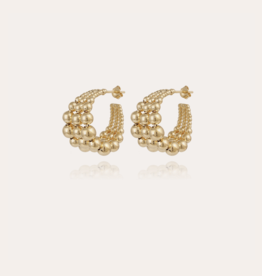 Gas Bijoux Gas Bijoux Oorbellen 528472 Multiperla hoop earrings mini gold 2,7 / 1,7 cm