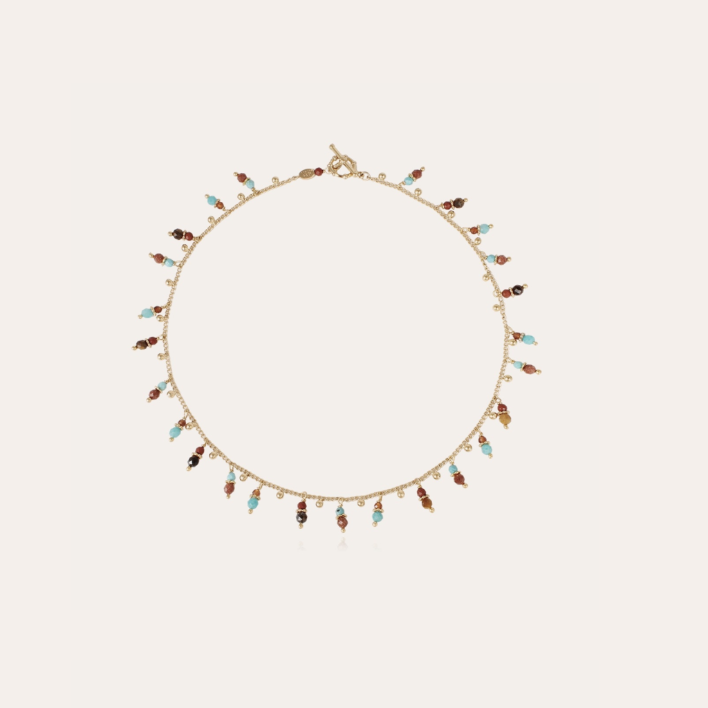 Gas Bijoux Jewelry Gas Bijoux ketting 355944 collier Tangerine serti necklace colorfull Stones gold
