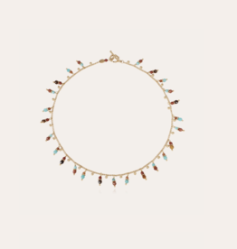 Gas Bijoux Jewelry Gas Bijoux ketting 355944 collier Tangerine serti necklace colorfull Stones gold