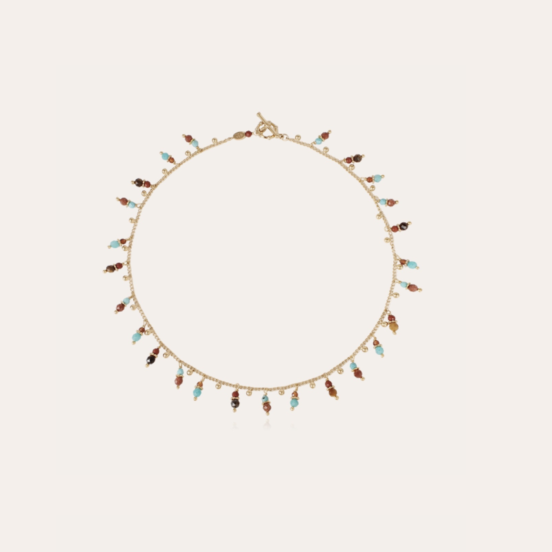 Gas Bijoux Jewelry Gas Bijoux ketting 355944 collier Tangerine serti necklace colorfull Stones gold
