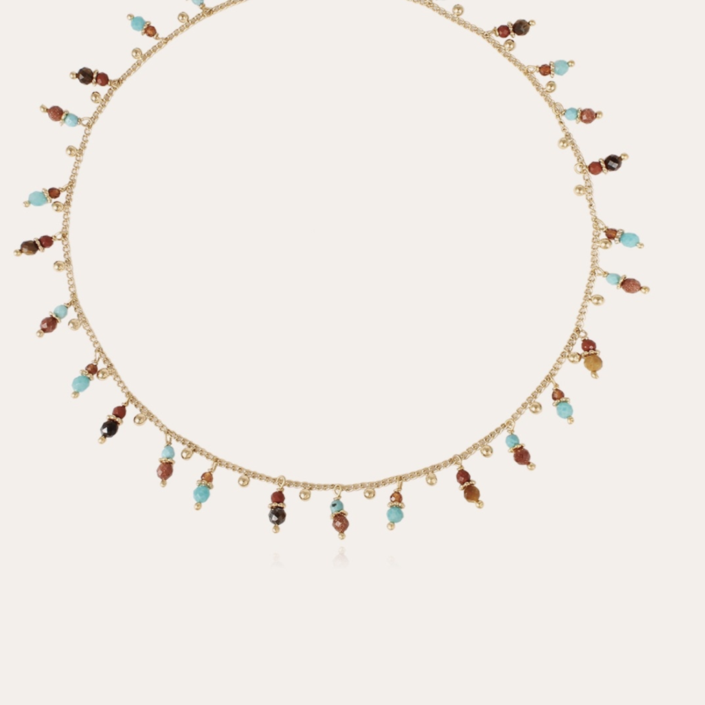 Gas Bijoux Jewelry Gas Bijoux ketting 355944 collier Tangerine serti necklace colorfull Stones gold