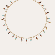 Gas Bijoux Jewelry Gas Bijoux ketting 355944 collier Tangerine serti necklace colorfull Stones gold