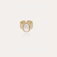 Gas Bijoux Gas Bijoux ring 610925 Totem Ovo ring large size gold with mother of pearl