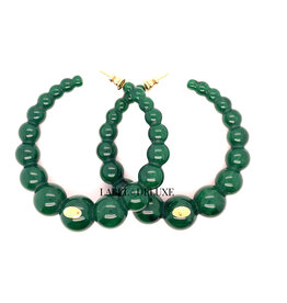 Gas Bijoux Jewelry Gas Bijoux Oorbellen 640549 Andy hoops earrings Acetate green gold 6 CM