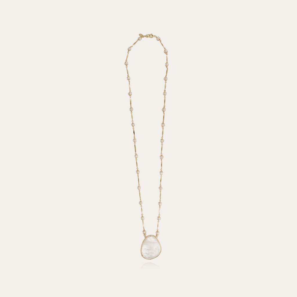 Gas Bijoux Gas Bijoux Ketting 615962 Perla Gipsea long necklace gold with mother of pearl 81.5 cm / pendant 4 cm