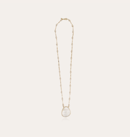 Gas Bijoux Gas Bijoux Ketting 615962 Perla Gipsea long necklace gold with mother of pearl 81.5 cm / pendant 4 cm