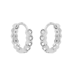 Karma Jewelry Karma Jewelry Oorbellen H143S Hinged hoops Angular 925 silver 14 MM