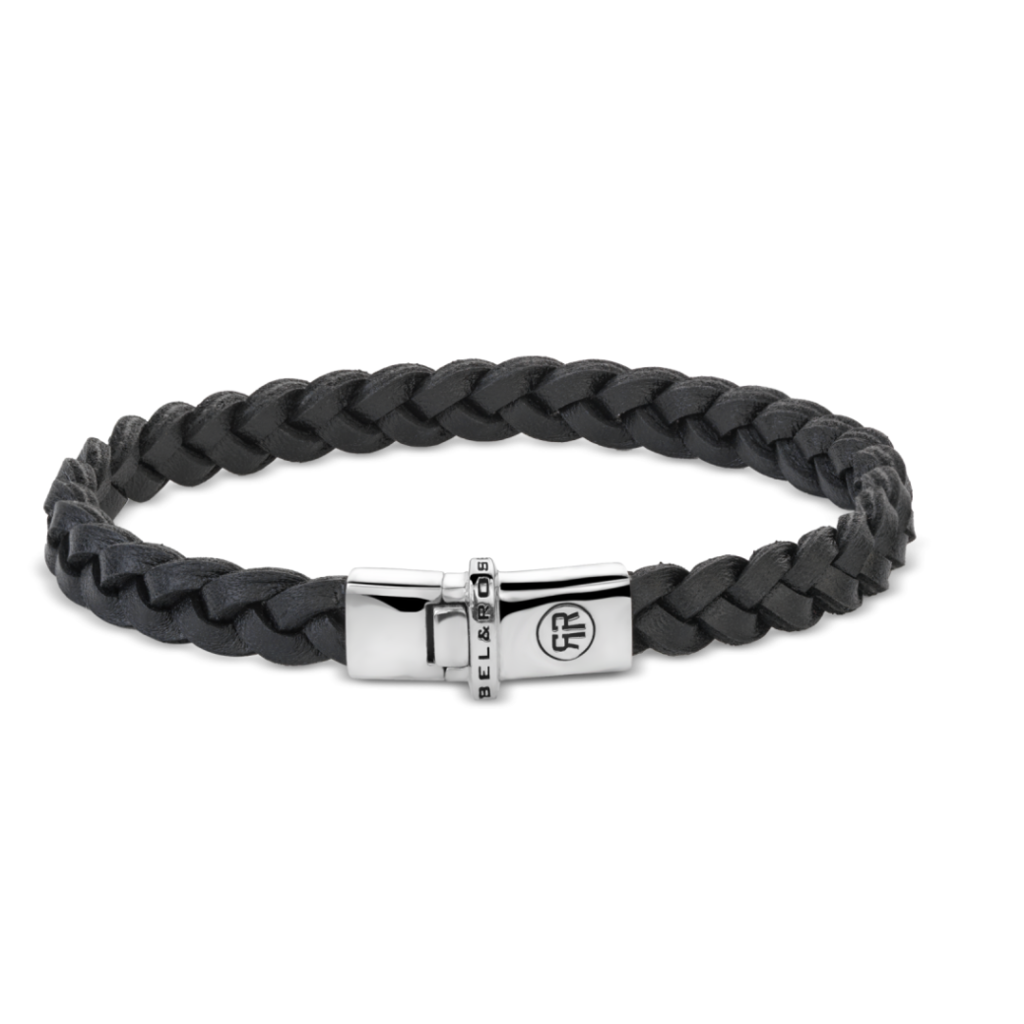 Rebel & Rose Rebel & Rose armband RR-L0170-S-M Absolutely Leather - Small Braided Raw Black 7,3 MM