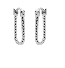 Karma Jewelry Karma Jewelry oorbellen H128S Hinged hoops Tidy Twist 925 silver 12 MM