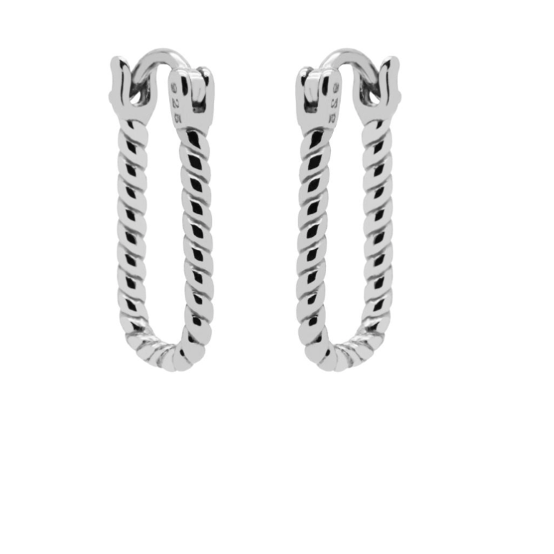 Karma Jewelry Karma Jewelry oorbellen H128S Hinged hoops Tidy Twist 925 silver 12 MM