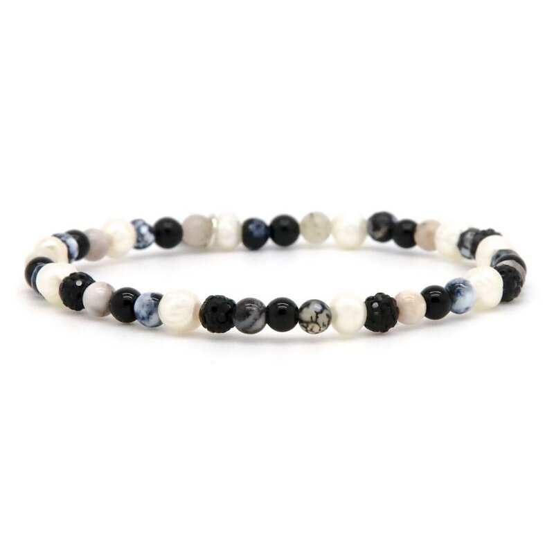 Karma Jewelry Karma Jewelry armband 84519EL Bracelet crystal beads xxs elastic 4 MM