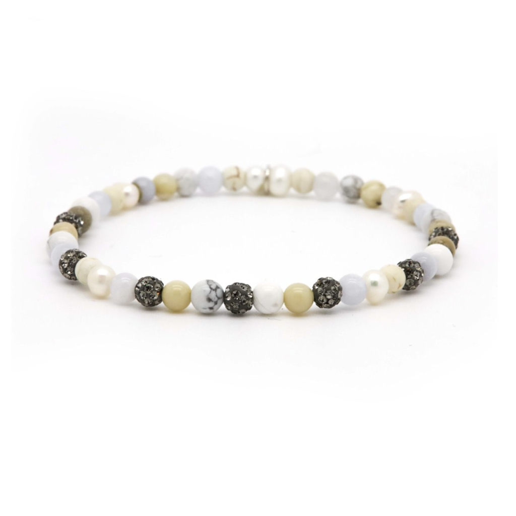 Karma Jewelry Karma Jewelry armband 84493EL Bracelet Spiral Moonshine XXS elastic grey crystal