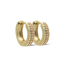 Karma Jewelry Karma Jewelry oorbellen H438GP_C Earrings Hinged hoops Ivy champagne gold plated