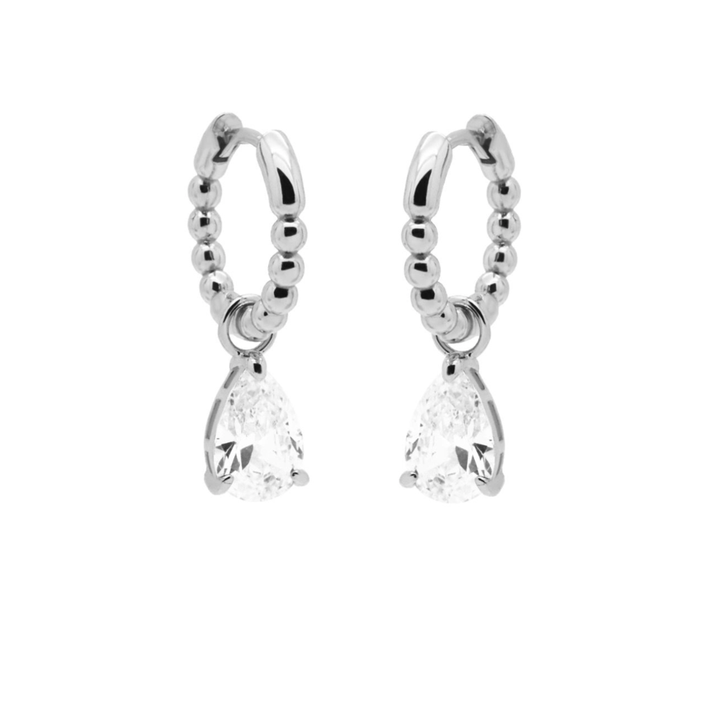 Karma Jewelry Karma Jewelry oorbellen A106S Hinged hoops zirconia Anna 925 silver 26 MM