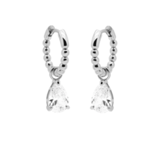 Karma Jewelry Karma Jewelry oorbellen A106S Hinged hoops zirconia Anna 925 silver 26 MM