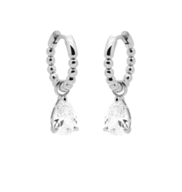 Karma Jewelry Karma Jewelry oorbellen A106S Hinged hoops zirconia Anna 925 silver 26 MM