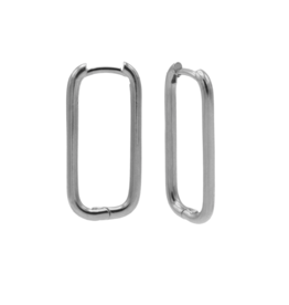 Karma Jewelry Karma Jewelry oorbellen M3179 Earrings hoops long round square 925 silver 24 MM