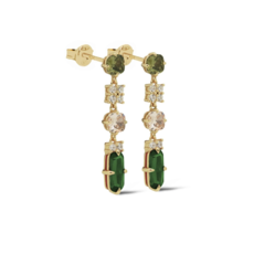 Karma Jewelry Karma Jewelry oorbellen X156GP Earrings Symbols XL Emmy green 925 silver gold plated 34 MM