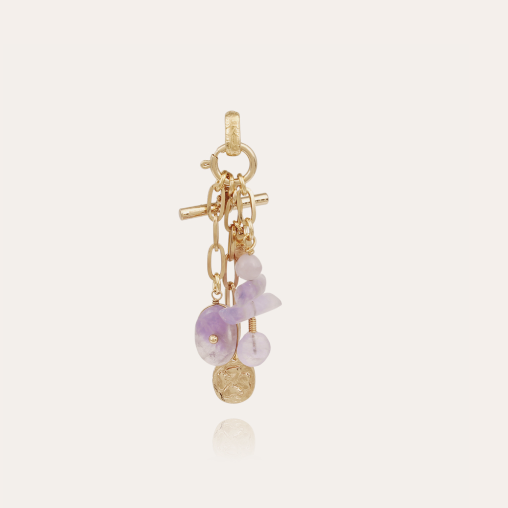 Gas Bijoux Gas Bijoux oorbellen 632456 Sueno Earrings gold Amethyst 6 CM - 2 CM