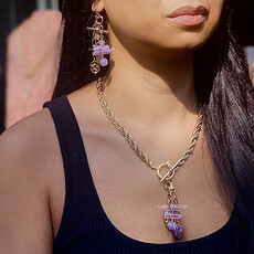 Gas Bijoux Gas Bijoux Ketting 632455 Sueno necklace gold Amethyst 42 CM - 85 CM