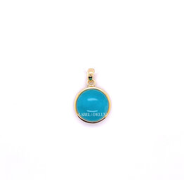 Label Deluxe Collection Label Deluxe hanger LDLGO4010620AMA pendant Amazonite silver 925 gold plated 2,0 cm