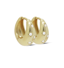 Karma Jewelry Karma Jewelry oorbellen H497 Earrings Hinged hoops Stelly 925 silver / goldplated 15 MM